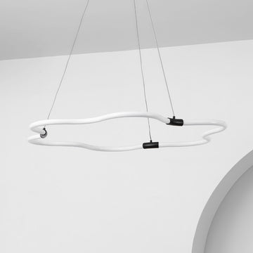 Nuvola 31.5" Contemporary Minimalist Metal/Acrylic Adjustable Dimmable Cloud Integrated LED Chandelier - JONATHAN Y